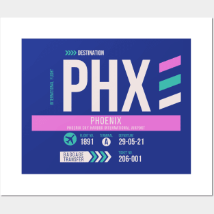 Phoenix (PHX) Airport Code Baggage Tag Posters and Art